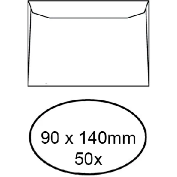 Quantore Envelop Quantore voor visitekaartjes 90x140mm 95gr wit 50 stuks
