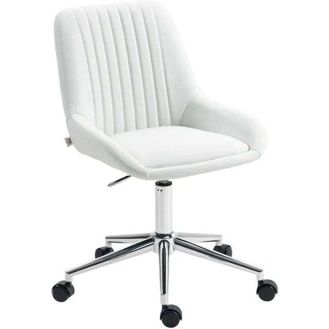 Homcom bureaustoel - Polyurethaan - 58x52x90cm - Wit