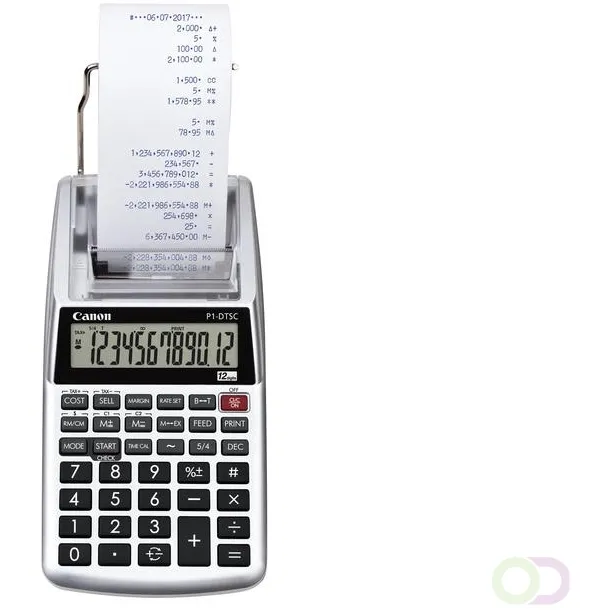 Canon P1-DTSC calculator Desktop Rekenmachine met printer Zwart, Zilver (2494B001)