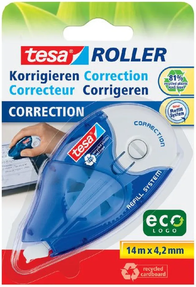 Tesa Correctietape tesa eco 4.2mm navulbaar blister | 5 stuks Wit