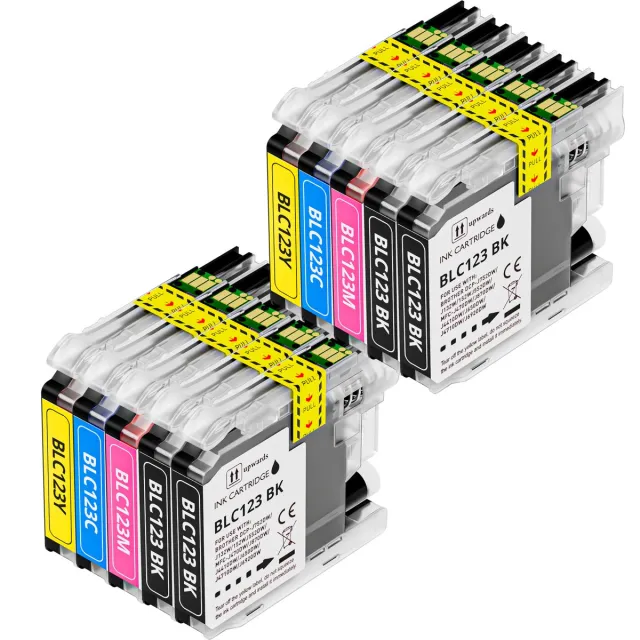 Boxstuff inkt geschikt voor LC123 - 10-pack - Compatibel met Brother DCP-J132W / DCP-J152W / DCP-J552DW / DCP-J752DW / MFC-J4410DW / MFC-J4510DW / MFC-J4610DW / MFC-J470DW / MFC-J4710DW / MFC-J650DW / MFC-J6520DW Zwart en Kleur x 2