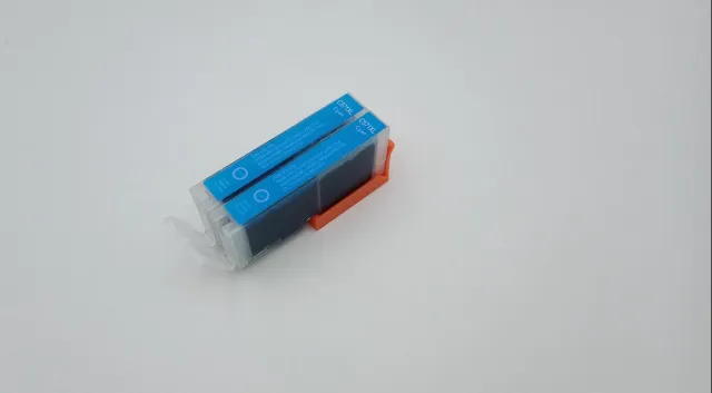 KATRIZ huismerk inkt voor|Canon CLI-571C XL(transparent)|11ml | ( 2stuks) - Met chip Cyaan