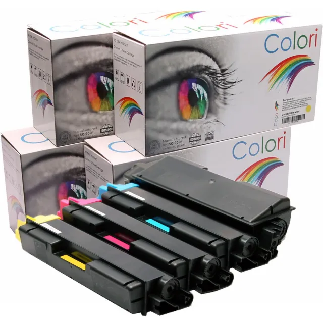 Colori Set 4x Colori huismerk toner geschikt voor Kyocera TK-590 voor Kyocera Ecosys M6026 M6026cdn M6026cidn M6526 M6526cdn M6526cidn P6026 P6026cdn FS-C2026MFP FS-C2126MFP FS-C2526MFP FS-C2626MFP FS-C5250DN TK590 Set 4 kleuren