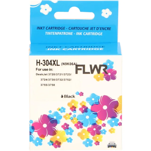 FLWR inktcartridge voor HP 304XL Zwart - Premium Huismerk HP 304 inkt (Zwart - hoge capaciteit) o.a. geschikt voor HP DeskJet 3730, HP DeskJet 3750, HP ENVY 6132e, HP DeskJet 3760, HP ENVY 6122e