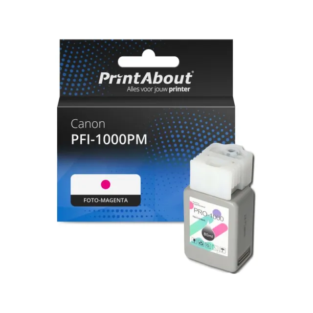 PrintAbout huismerk Inktcartridge PFI-1000PM Foto-magenta Geschikt voor Canon