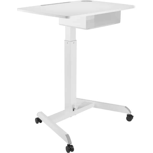 Worktrainer StudyFit - Klein zit-sta bureau - Hoogte 75.6 - 112.6 cm - Breedte 80 x 56 cm - Verrijdbaar - In hoogte verstelbaar - Wit