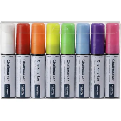 Europel Krijtstift Europel 15mm assorti etui 8 stuks
