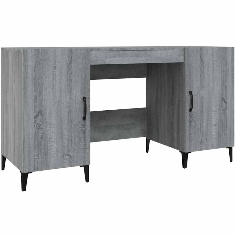 vidaXL Bureau 140x50x75 cm bewerkt hout grijs sonoma eikenkleurig