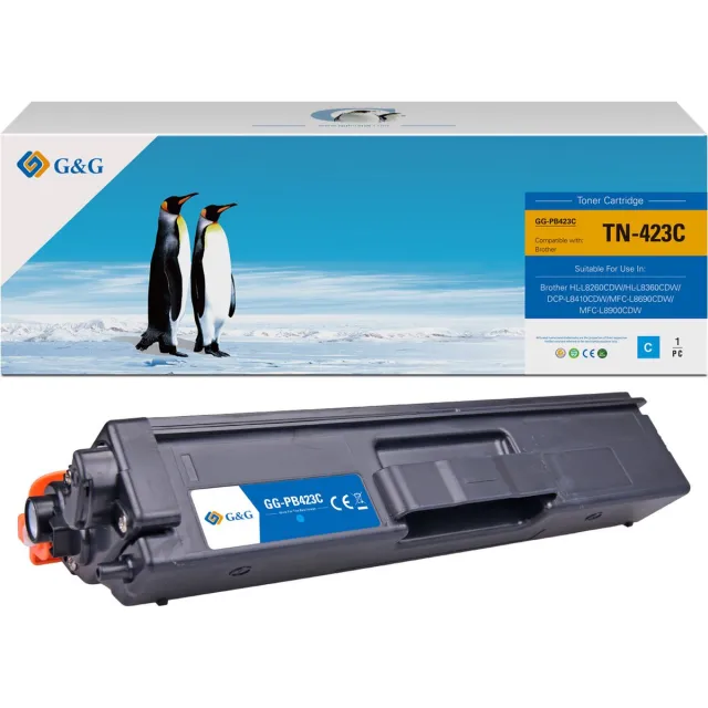 G&G TN423 toner Compatibel met Brother TN-423 Tonercartridge Cyaan 1 stuk(s) - Huismerk