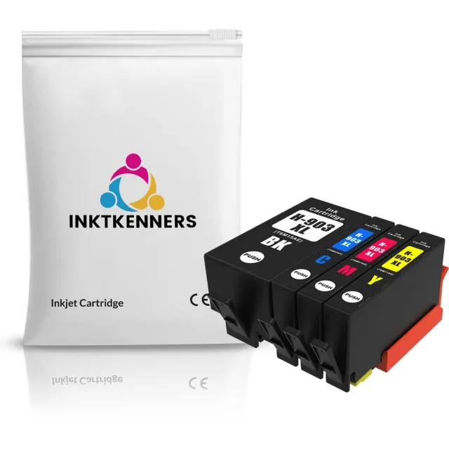 Inktkenners Inktcartridges geschikt voor HP 903 / 903XL - EXTRA VOLUME | Multipack van 4 Inkt cartridges Zwart (30ml)