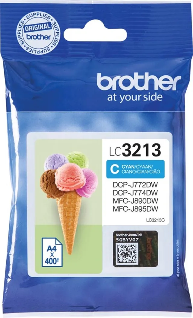 Brother inktcartridge, 400 pagina's, OEM LC-3213C, cyaan 5 stuks