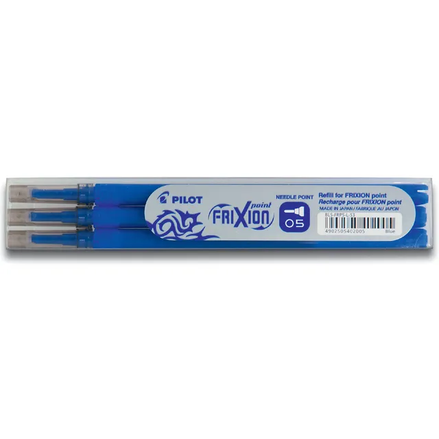 Rollerpenvulling PILOT friXion fijn blauw set à 3 stuks