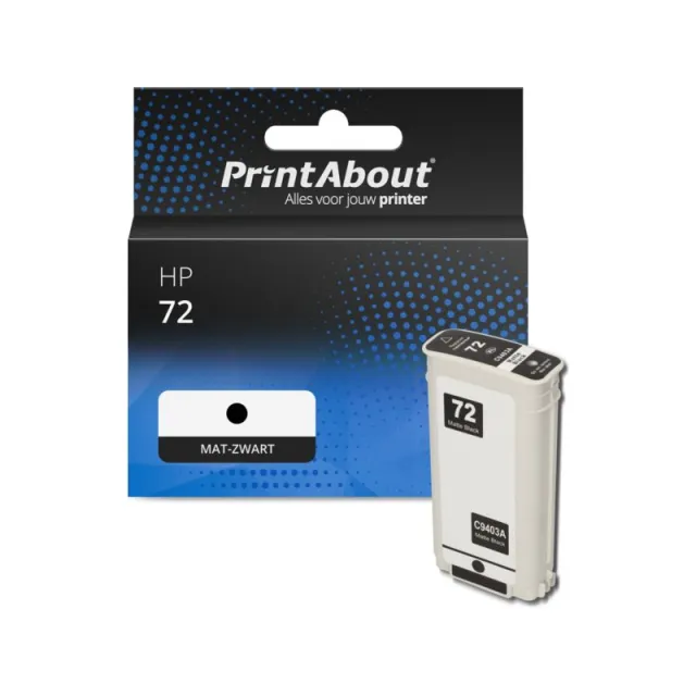 PrintAbout huismerk Inktcartridge 72 (C9403A) Mat-zwart Geschikt voor HP