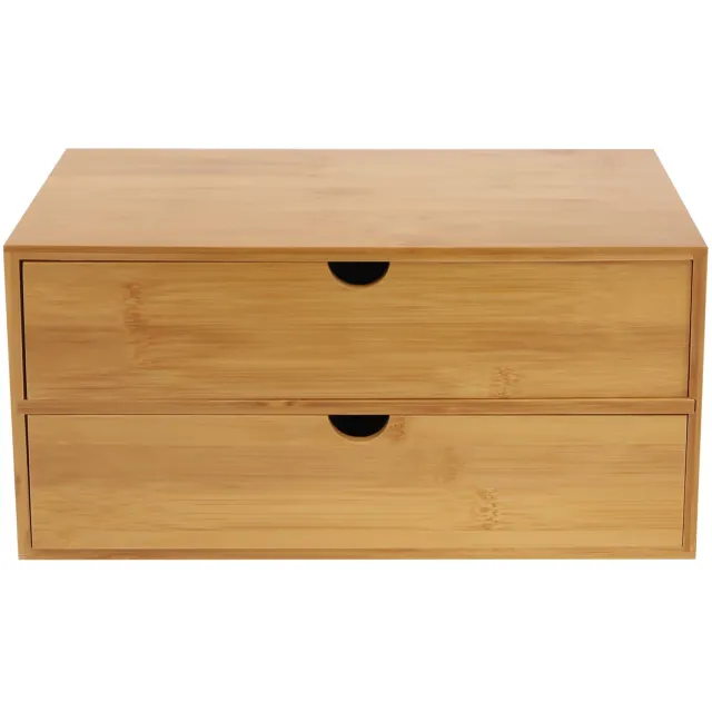 Happiq Bureau-organizer - Voor kantoor of thuis - Mini bamboe bureaulade - Geel