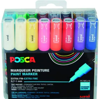 Paintmarker Uni POSCA PC1MC extra fijn assorti set à 16 stuks