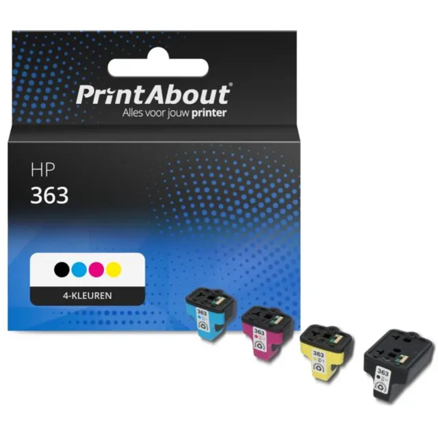 PrintAbout Inktcartridge / Alternatief voor de HP C8721EE (nr 363) / 4 Kleuren 4-kleuren