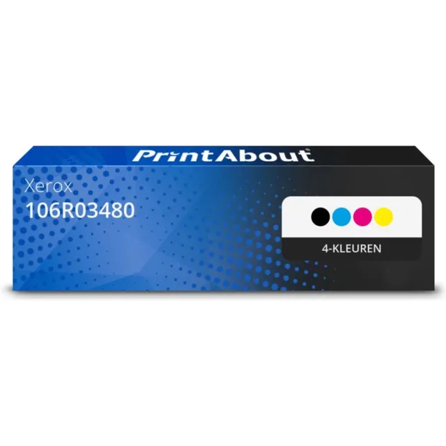 PrintAbout huismerk Toner 106R03480 4-kleuren Multipack geschikt voor Xerox