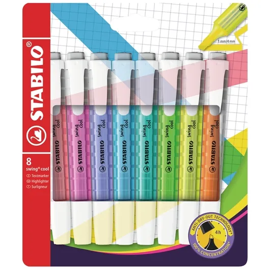 Stabilo Markeerstift STABILO Swing cool 275/8 Wow assorti etui à 8 stuks