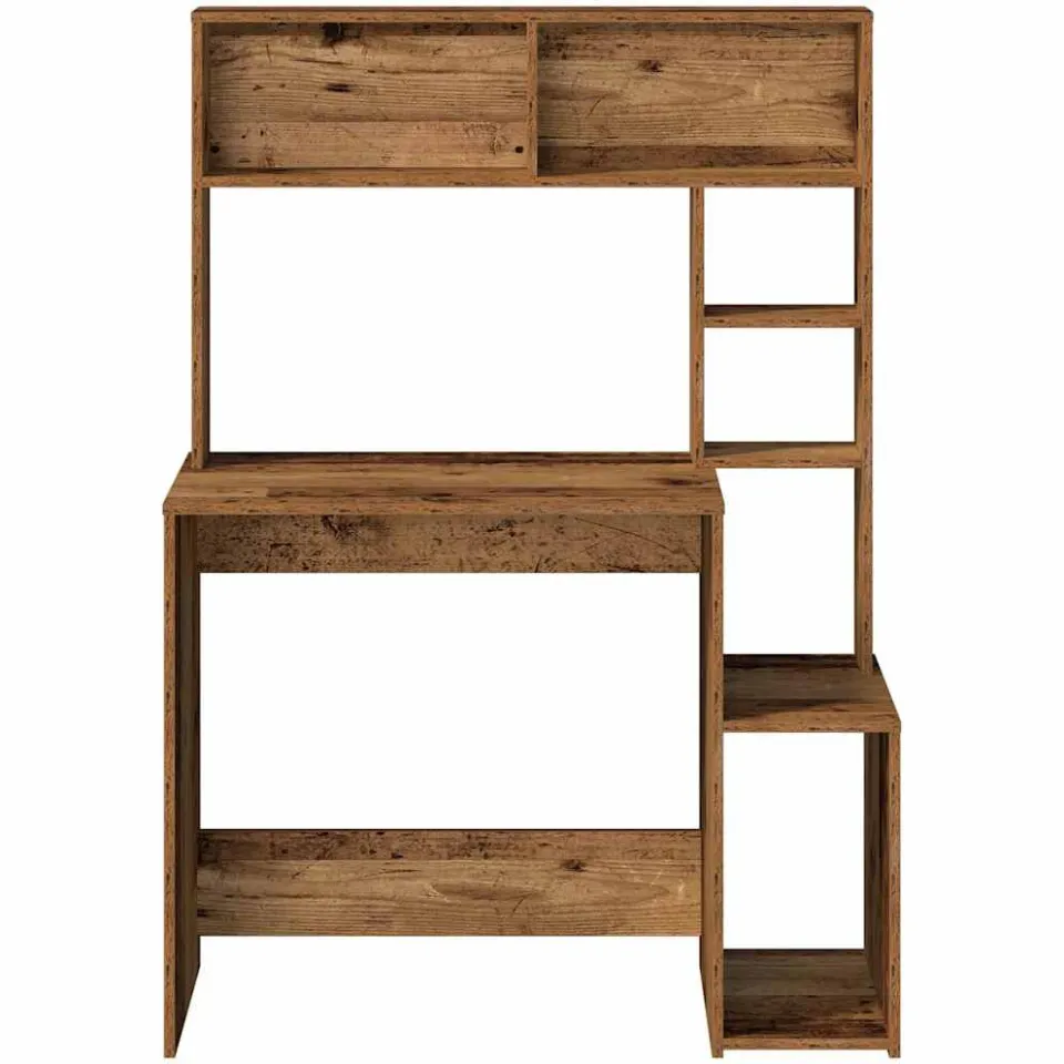 vidaXL Bureau met schappen 100x45x140 cm bewerkt hout oud houtkleurig bruin, foto 4