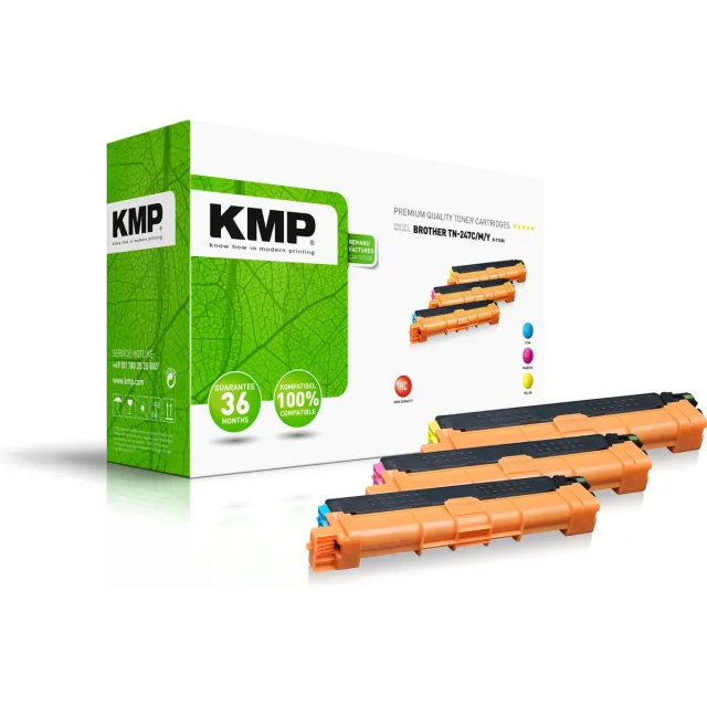 KMP Tonercassette vervangt Brother TN-247C, TN-247M, TN-247Y, TN247C, TN247M, TN247Y Compatibel Cyaan, Magenta, Geel 23 Cyaan;Magenta;Geel