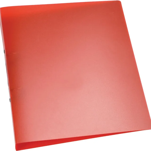 Q-CONNECT ringmap, PP, 2 ringen, 25 mm, transparant rood