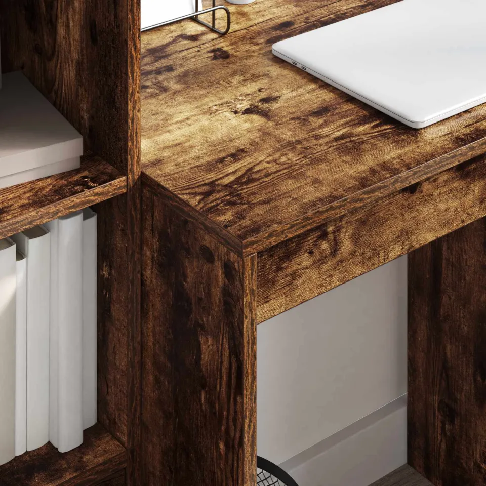 vidaXL Bureau Gerookt eiken 115,5 x 50 x 127 cm 2 st, foto 4