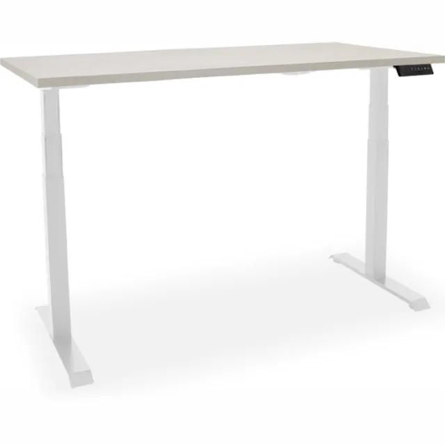 Officetopper Essential elektrisch zit-sta bureau - 120x80cm - light oak/wit