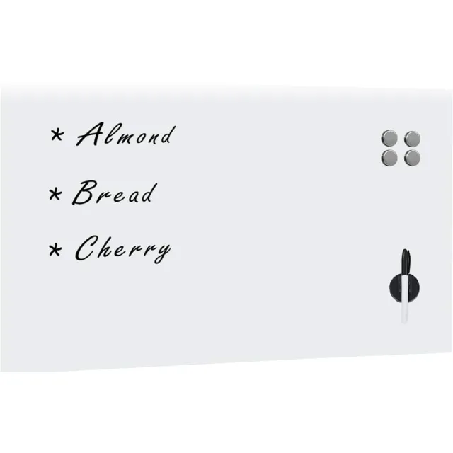 vidaXL Magneetbord wandmontage 120x60 cm glas Wit