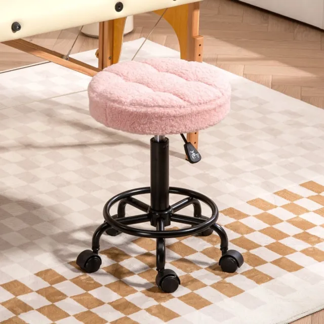 MODENUIT Bureaukruk 50-66 cm - 360° Draaibaar en In Hoogte Verstelbaar - Kantoor en Salon - Polyester Roze
