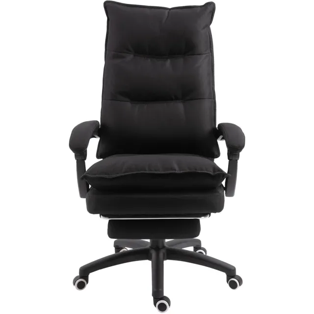 Vinsetto massage bureaustoel - linnen - 70x62x130cm - zwart