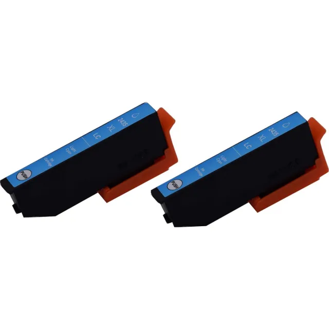 KATRIZ huismerk inkt voor Epson T24XL, 2435XL Licht Cyaan (C13T24354010) Geschikt voor Epson Expression Photo XP-55 / XP-65 / XP-750 / XP-760 / XP-850 / XP-860 / XP-950 / XP-960 / XP-970|13ml | ( 2stuks) - Met chip