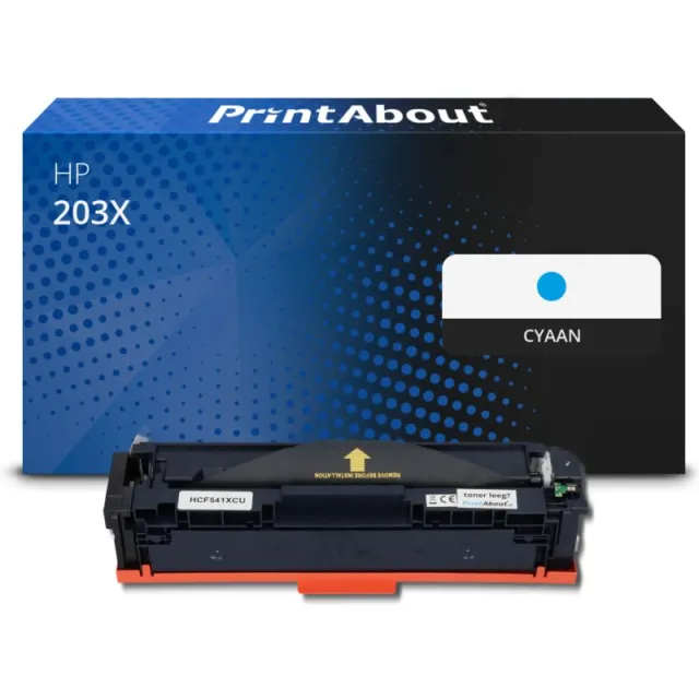 PrintAbout huismerk Toner 203X (CF541X) Cyaan Hoge capaciteit Geschikt voor HP