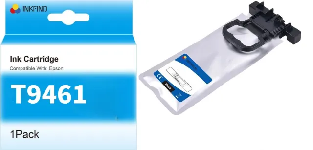 INKFIND T9461 zwart inktcartridge compatibel met Epson T9461 C13T946140 Geschikt voor Epson WorkForce Pro WF-C5290DW Epson WorkForce Pro WF-C5790DWF - 1 Pack BK Zwart x 1