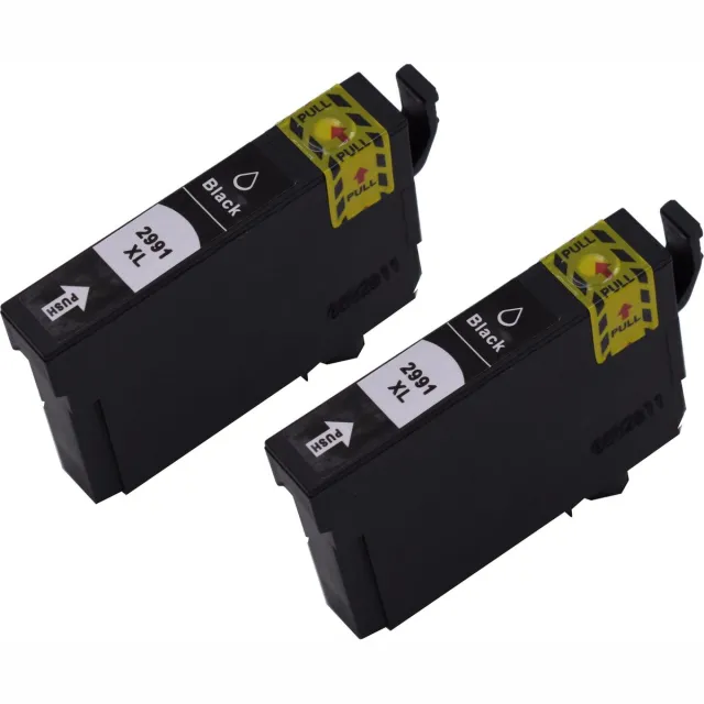 KATRIZ huismerk inkt voor|Epson T2991XLBK|14,5ml | ( 2stuks) - Met chip Zwart