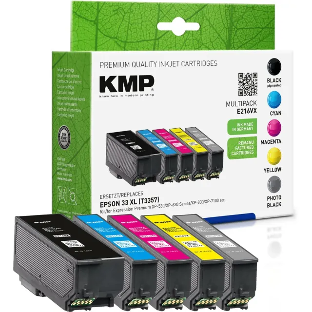 KMP Inkt combipack vervangt Epson Epson 33XL Compatibel Combipack Zwart, Foto zwart, Cyaan, Magenta, Geel E216VX 1633,4055