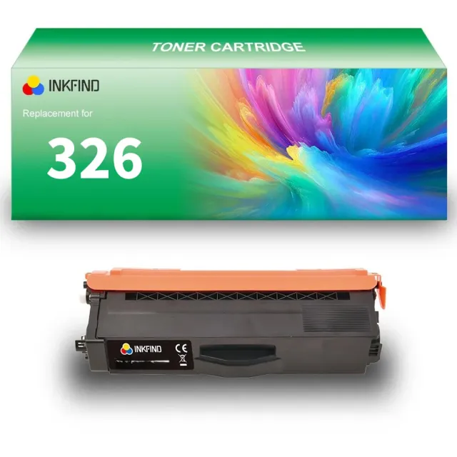 INKFIND TN326 Zwart tonercartridge geschikt voor Brother DCP L8400 CDN/DCP L8450 CDW/HL L8250 CDN/HL L8350 CDN/HL L8350 CDW/HL L8350 CDWT/MFC L8650 CDW/MFC L8850 CDW 1 PACK-Zwart Zwart x 1