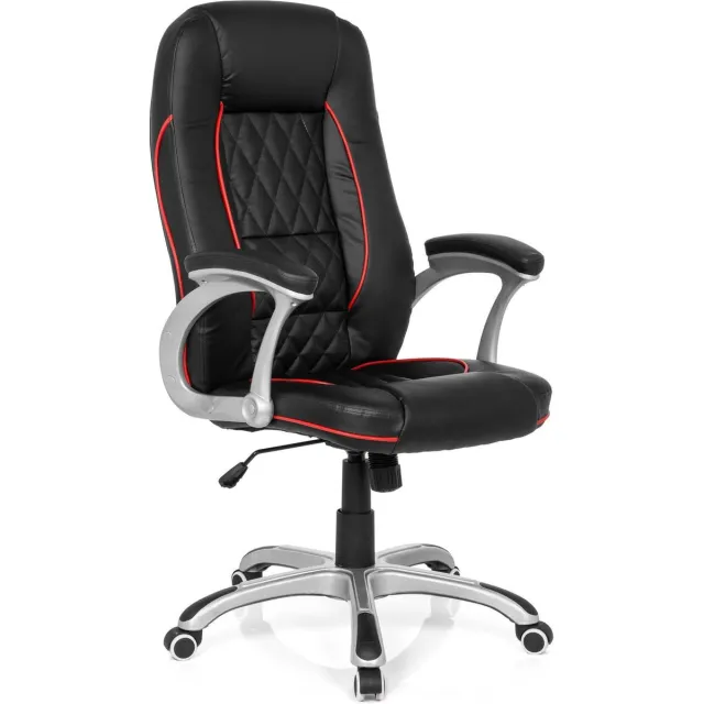 MyBuero "Bureaustoel RELAX AB100 Kunstleder, zwart / rood" Zwart/Rood