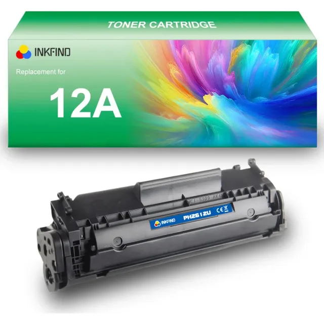 INKFIND 12X (extra hoge capaciteit) tonercartridge compatibel met HP Q2612A 12A - 1-pack Zwart XL Zwart x 1