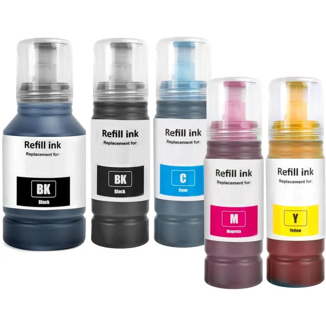 InktDL Huismerk geschikt voor Epson 105/106 Inktflessen - Flesjes Inkt geschikt voor Ecotank ET-7700 en ET-7750 Multipack