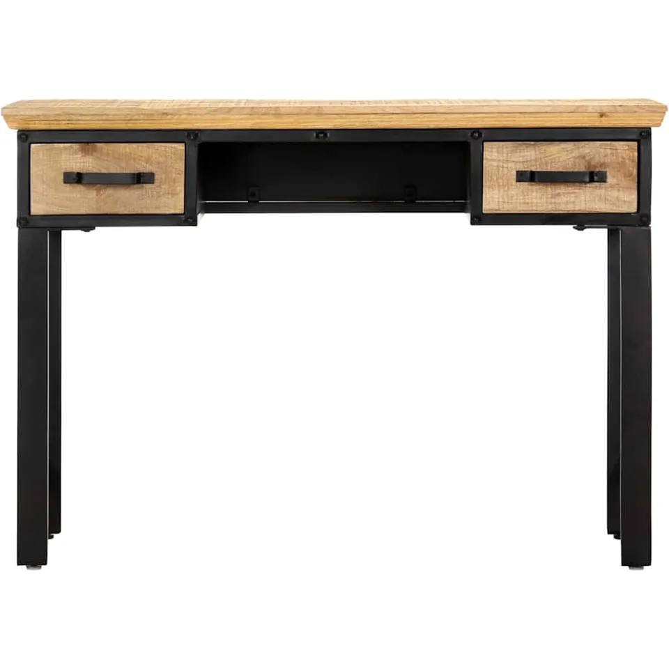 vidaXL Schrijftafel 110x50x76 cm massief mangohout bruin, foto 2