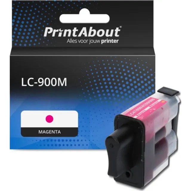 PrintAbout Huismerk Brother LC-900M Inktcartridge Magenta