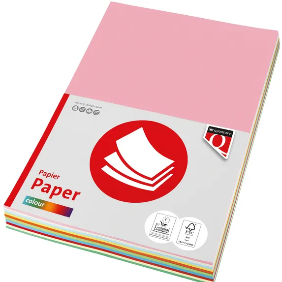 Quantore Kopieerpapier Quantore Colour A4 120gr 10 kleuren x 10 vel 100 vel