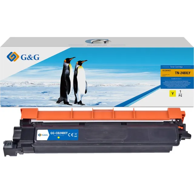 G&G TN248 XL Huismerk Toner Geschikt voor Brother TN-248 TN-248XL TN-248XLY Geel Hoge Capaciteit