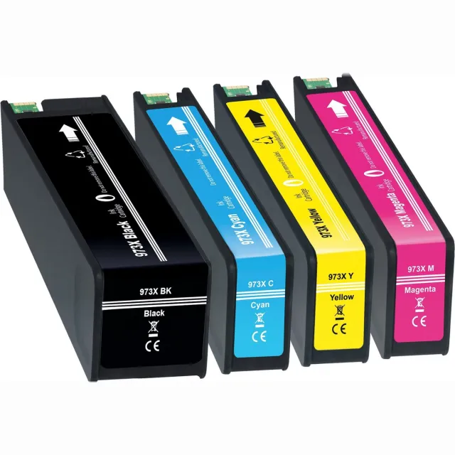 Inktkenners Inktcartridges Geschikt voor HP 973 | Multipack van 4 stuks Geschikt voor HP Pagewide Pro 452dn, 452dw, 477dn, 477dw, 477dwt, 552dw, 577dw, 577z zwart, cyaan, magenta, geel