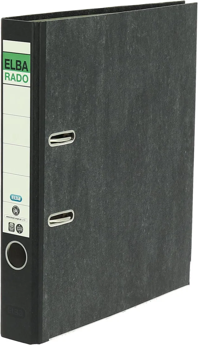 Elba Oxford Rado ordner, ft folio, uit karton, rug van 5 cm, zwart
