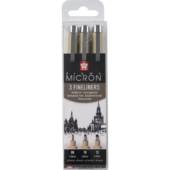 Sakura Fineliner Sakura Pigma Micron set à 3 schrijfbreedtes breed zwart