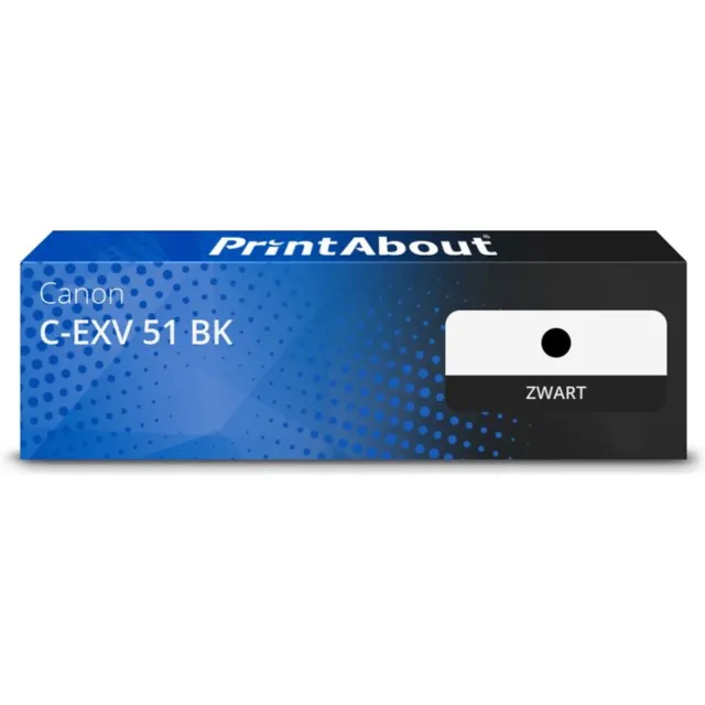 PrintAbout huismerk Toner C-EXV 51 BK Zwart geschikt voor Canon