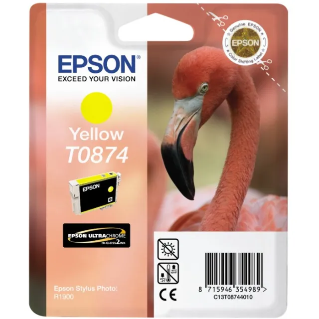 Epson Flamingo inktpatroon Yellow T0874 Ultra Gloss High-Gloss 2 Geel