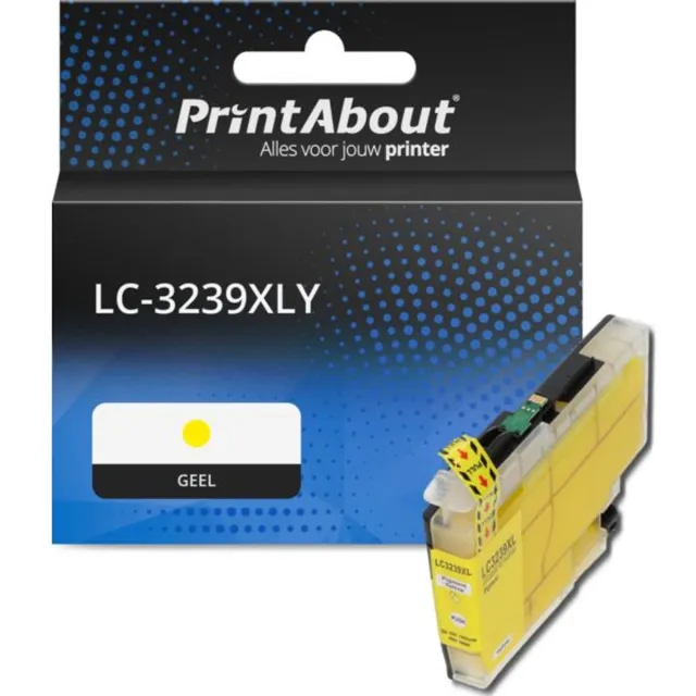 PrintAbout huismerk Inktcartridge LC-3239XLY Geel Hoge capaciteit geschikt voor Brother