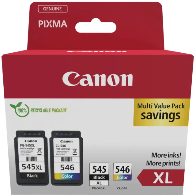 Canon 8286B012 inktcartridge 2 stuk(s) Origineel Hoog (XL) rendement Zwart, Cyaan, Magenta, Geel Zwart;Cyaan;Magenta;Geel